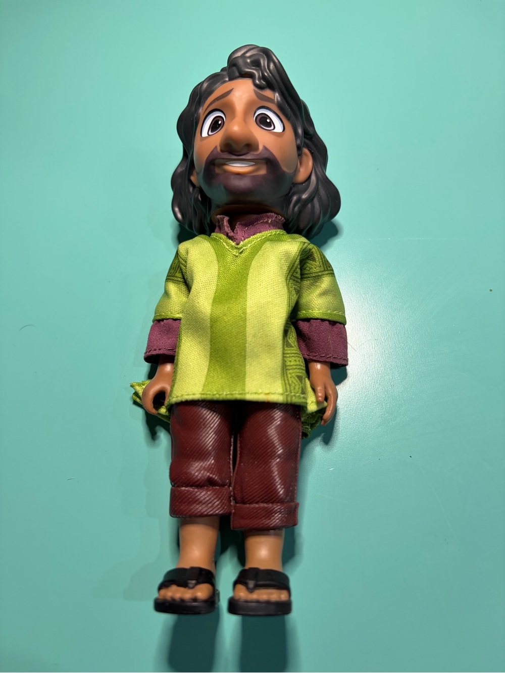 Source Unknown Green Lime Doll with Brown Pants and Maroon Accents